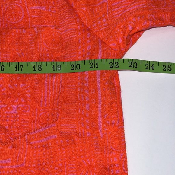 VTG 70’s Pennys Hawaiian Tropical Bright Orange Camp Shirt Sz Medium - Picture 6 of 8